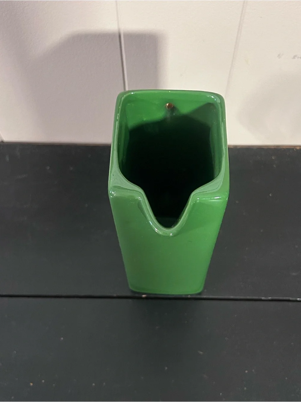 Passport Green Ceramic Pitcher with Multicolor Label